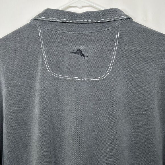 Tommy Bahama Long Sleeve Polo Shirt Mens Size XXL 2XL Gray Tencel Poly Blend EUC - Picture 10 of 11